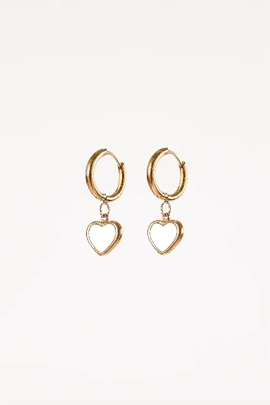 Joree Heart Hoop Earrings - Gold