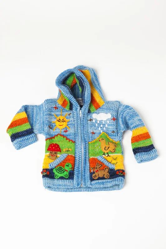 Kids Nature Scene Hooded Zip Sweater