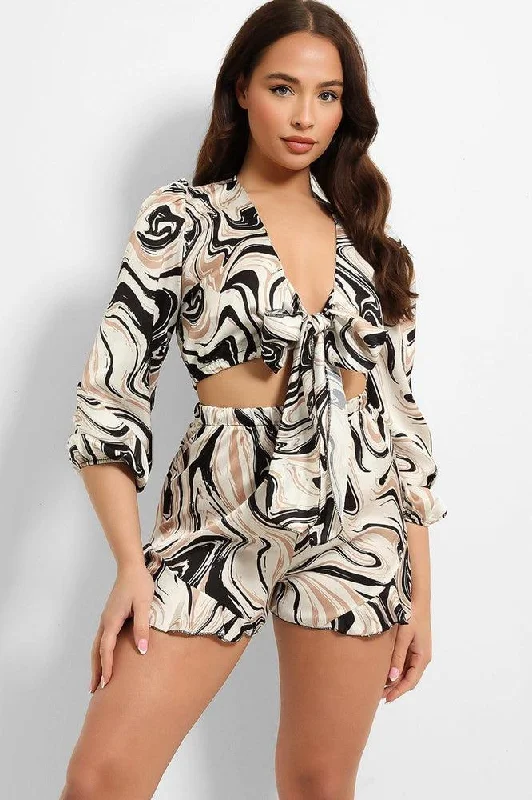 marble-swirl-cropped-tie-up-shirt-and-shorts-set