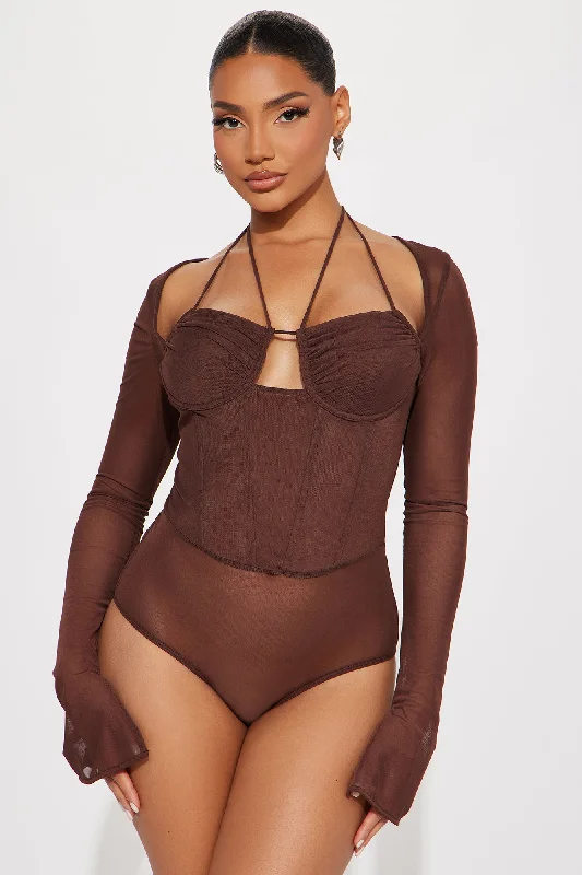 Melanie Mesh Bodysuit - Chocolate