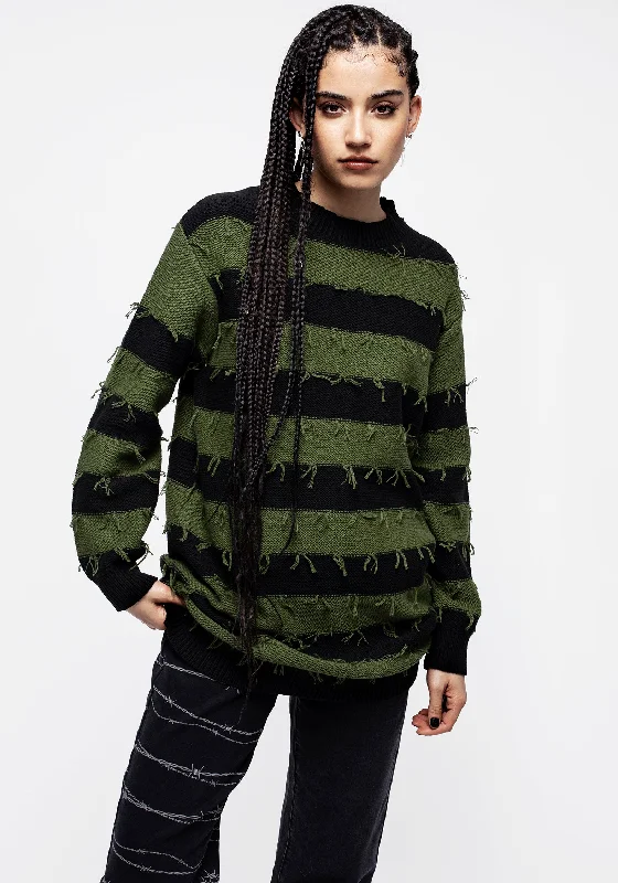 nancy-stripe-oversized-jumper-green-and-black