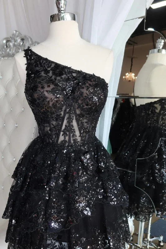 navy-blue-sequin-embroidery-one-shoulder-a-line-homecoming-dress