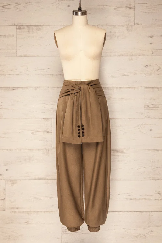 Oberhausen Khaki | High-Waisted Pants w/ Belt