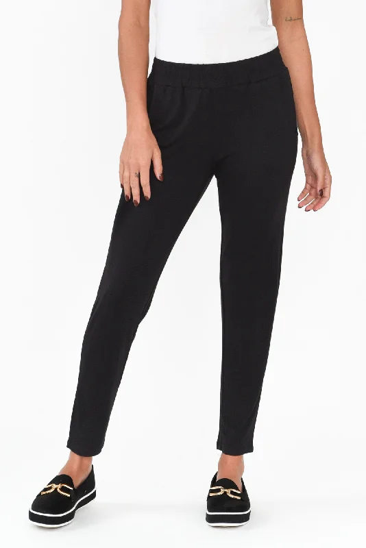 Percy Black Bamboo Pocket Pants