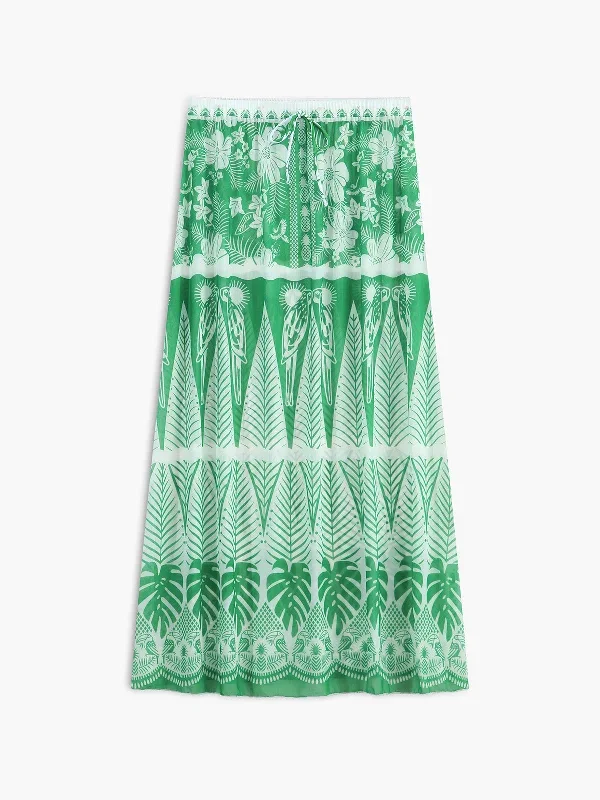 Plant Print Cover Up Skirt