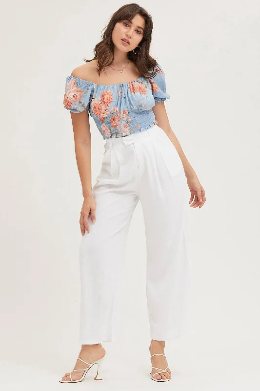 print-crop-top-short-sleeve-shirred-waist-wc0061e-34wb