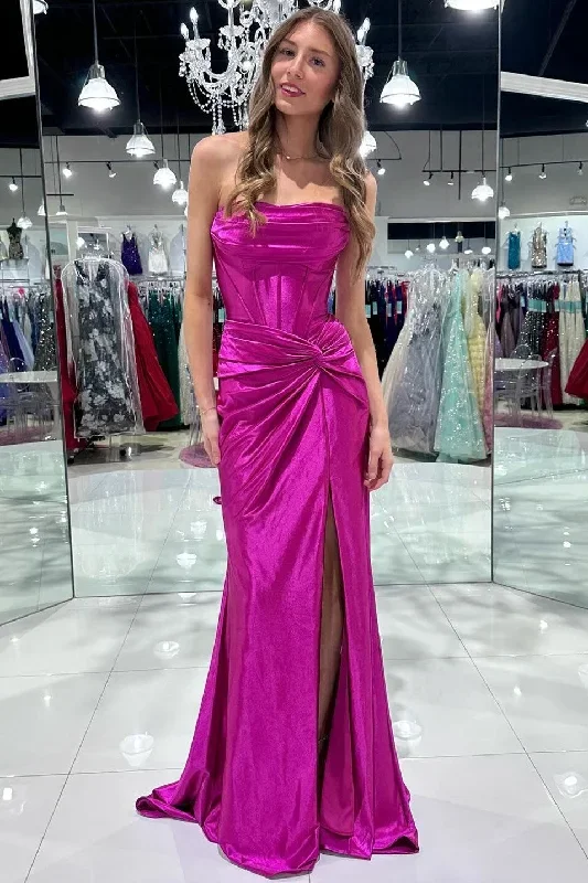 red-strapless-twist-front-mermaid-long-dress-with-slit