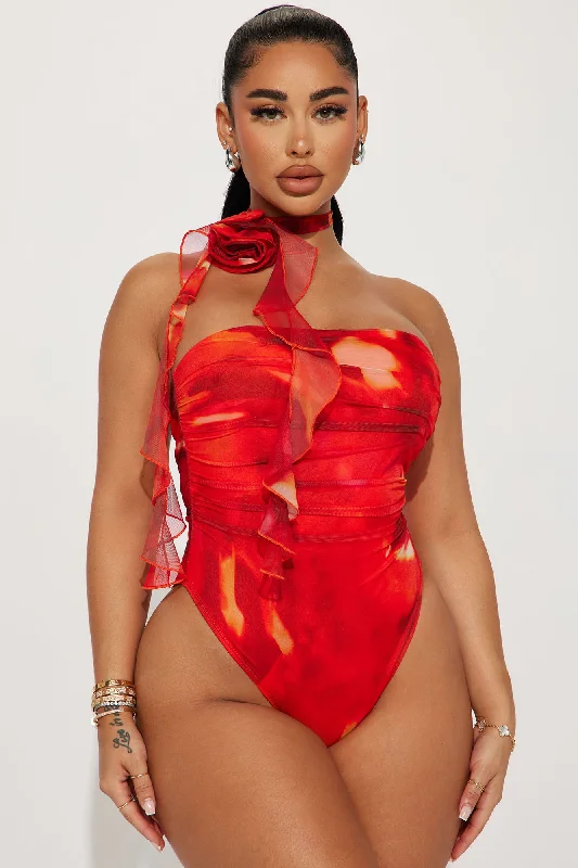 Rosalia Rosette Bodysuit - Red/combo