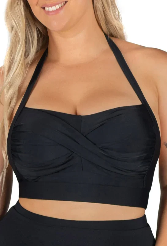 Halter Neck Ruched Swim Bra