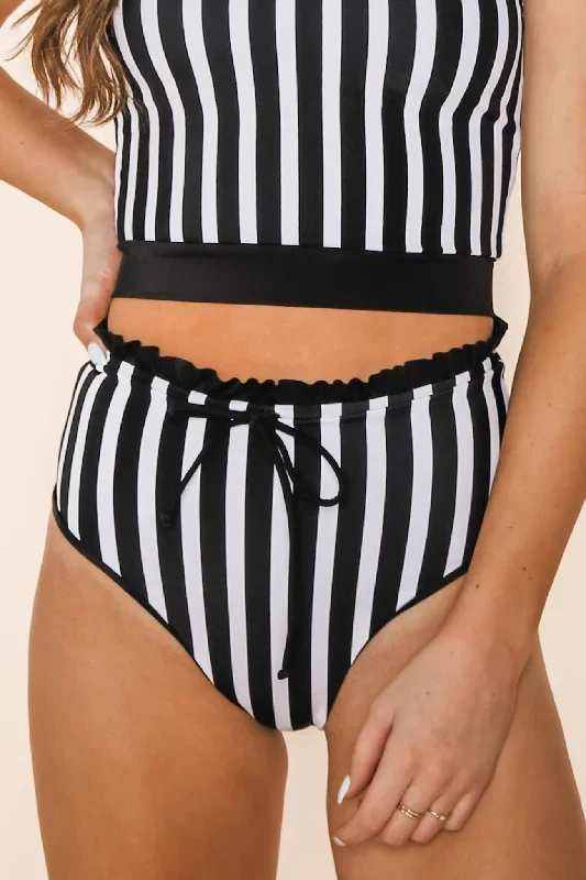 Lush Reversible Bottoms | Black/Black & White Stripe