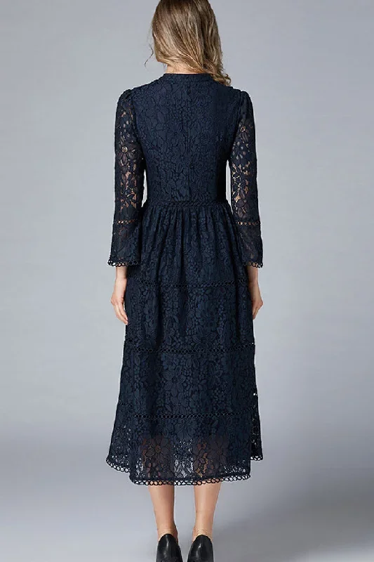 ruffle-sleeve-lace-midi-dress