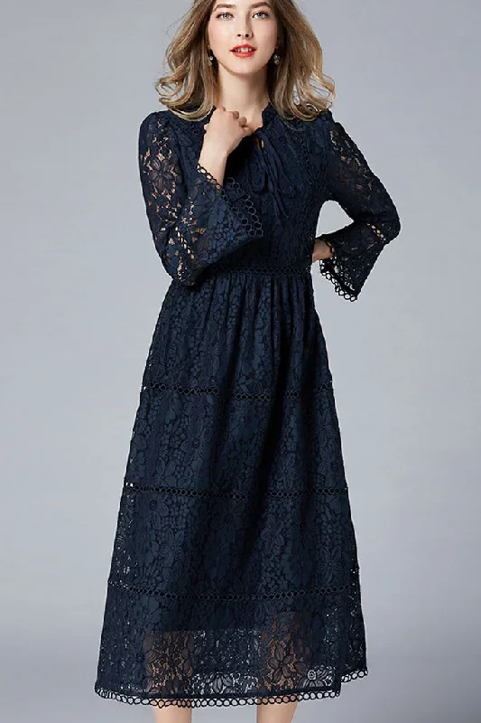 ruffle-sleeve-lace-midi-dress