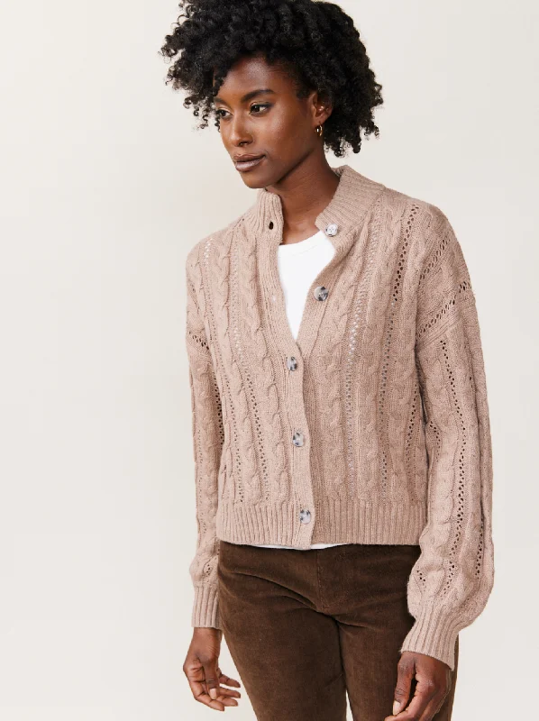 Ruth Cable Knit Cropped Cardigan