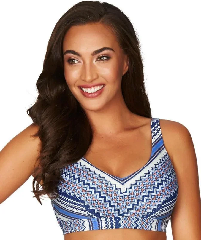 Sea Level Rosita Stripe E-F Cup Bralette With Hidden Underwires - Ocean Blue