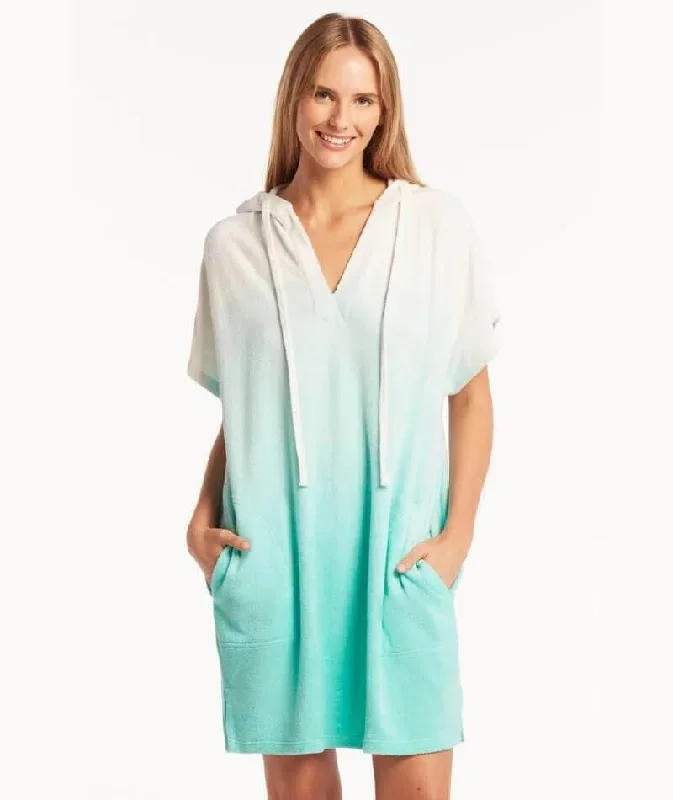 Sea Level Sunrise Surf Poncho - Blue Ombre