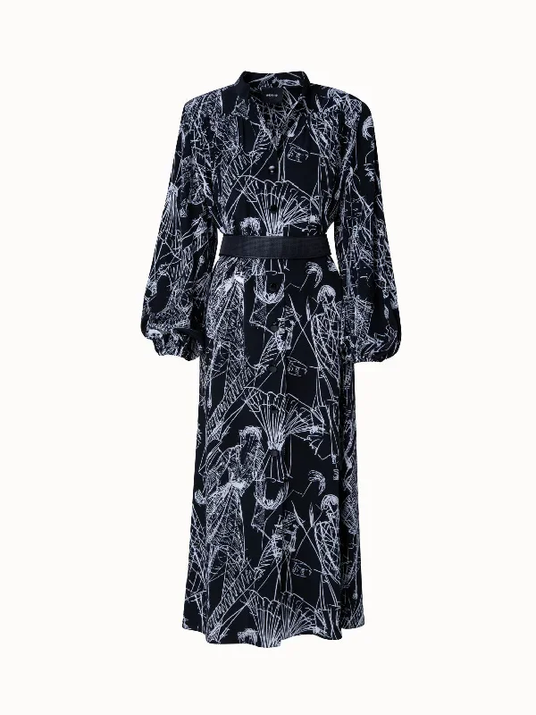 silk-kaftan-dress-with-croquis-druck-black-cream silk-kaftan-dress-with-croquis-druck-black-cream