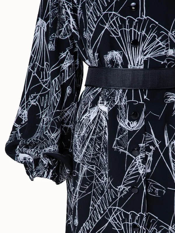 silk-kaftan-dress-with-croquis-druck-black-cream silk-kaftan-dress-with-croquis-druck-black-cream