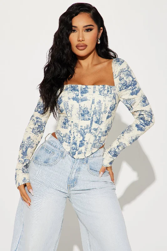 Simple Life Corset Top - Blue/combo