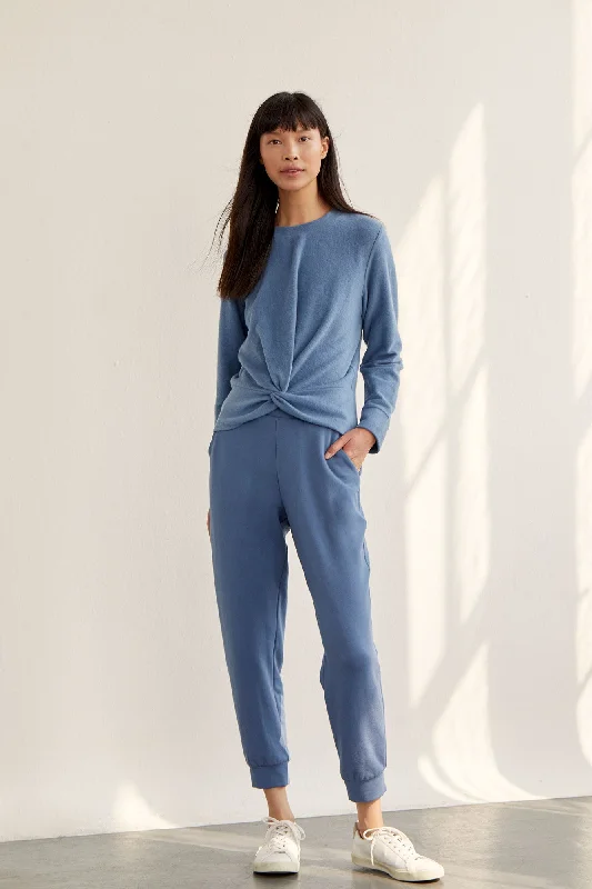 Skylar Luxe Fleece Joggers - Tempest Blue