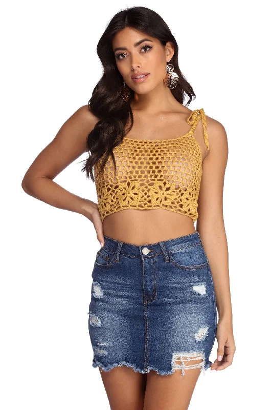 Slay In Crochet Crop Top