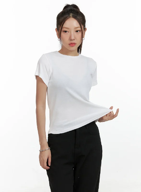 Solid Short Sleeve T-Shirt OL408