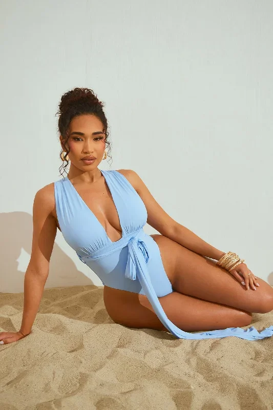 Sunny Beach Days 1 Piece Swimsuit - SkyBlue