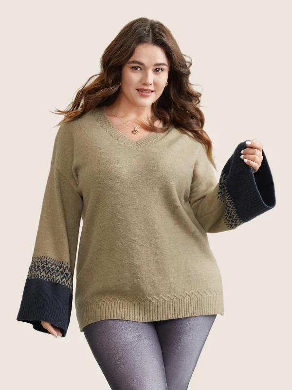 Supersoft Essentials Contrast Bell Sleeve Pullover