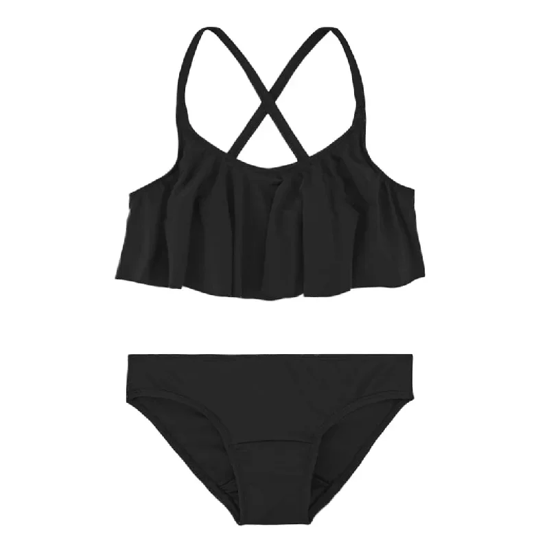 Teen Period Swimwear Ruffle Set | Black Sea