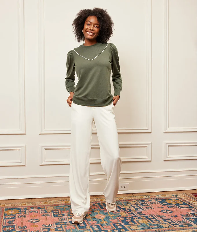 the-softest-french-terry-contrast-puff-sleeve-pullover-in-olive-white-sand