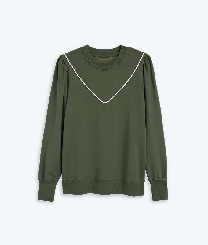 the-softest-french-terry-contrast-puff-sleeve-pullover-in-olive-white-sand