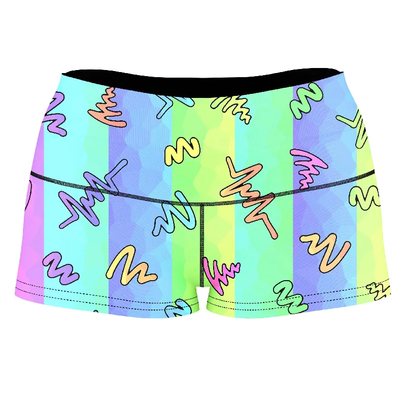 Trippy Doodles High-Waisted Women's Shorts