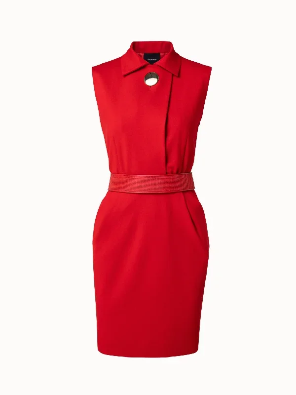 viscose-wool-jersey-dress-with-horsehair-belt-red