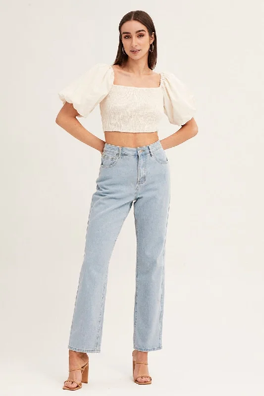 white-linen-blend-half-sleeve-shirred-cropped-top-wc1009-47wb