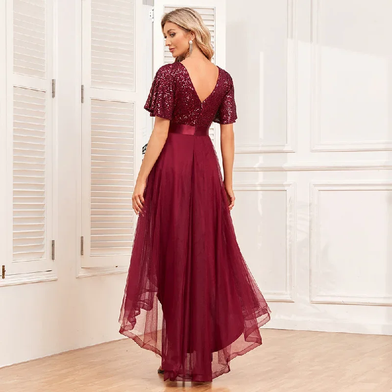 women-elegant-v-neck-ruffled-party-evening-dress