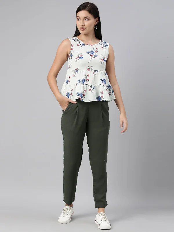 women-olive-green-formal-trousers