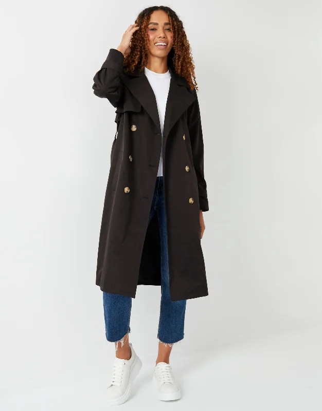 womens-black-double-breasted-raglan-sleeve-ladies-midi-trench-coat-tbld08337