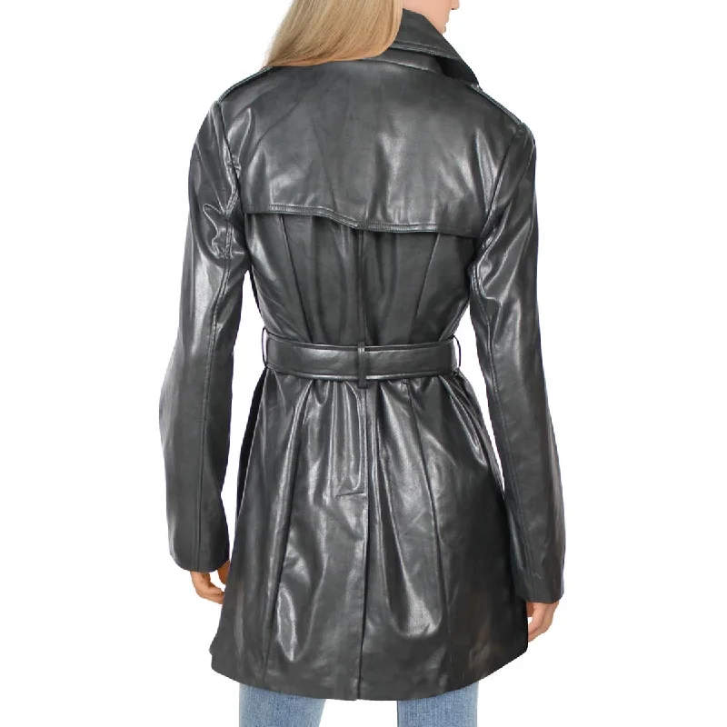 womens-faux-leather-cold-weather-trench-coat