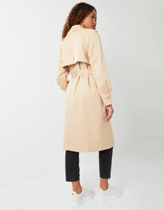 womens-stone-double-breasted-raglan-sleeve-ladies-midi-trench-coat-tbld08337a