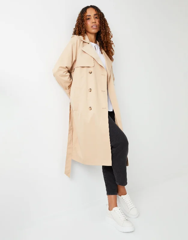 womens-stone-double-breasted-raglan-sleeve-ladies-midi-trench-coat-tbld08337a