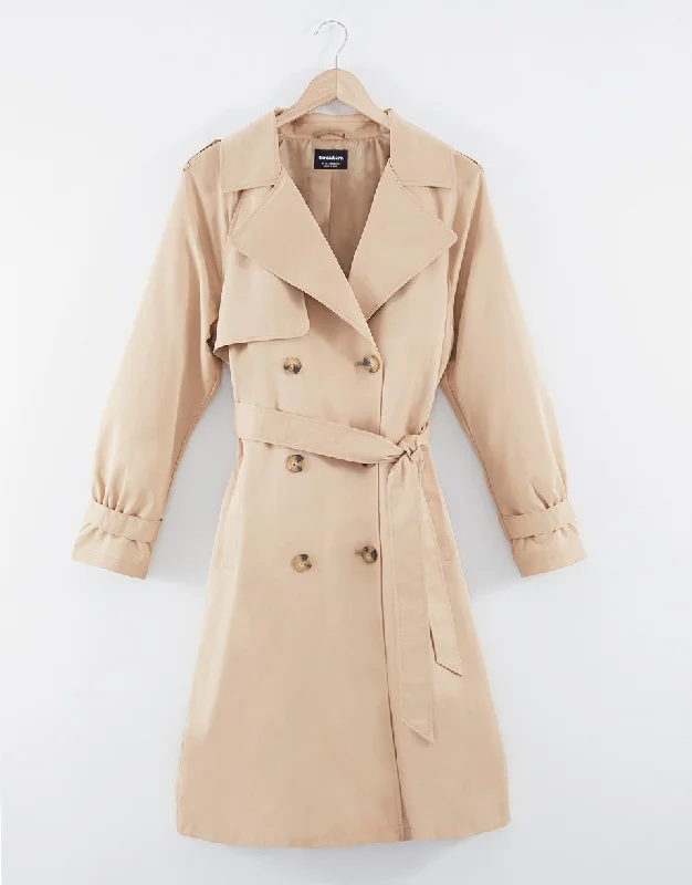 womens-stone-double-breasted-raglan-sleeve-ladies-midi-trench-coat-tbld08337a