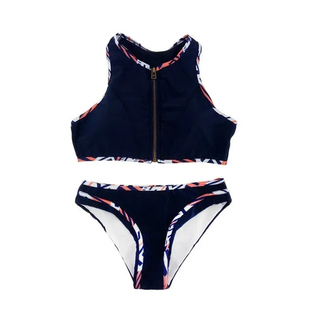 womens-zip-up-color-block-active-two-pieces-bikini-sets