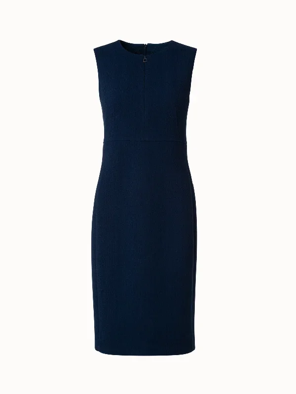 Wool Crêpe Double-Face Sheath Dress